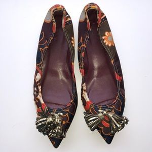 J. Crew Lottie Tassel Flats in Paisley